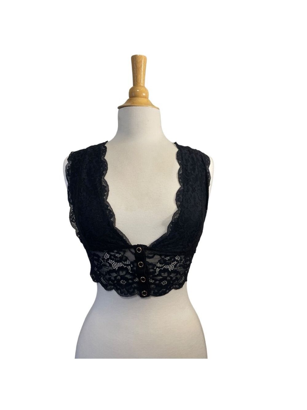 Women's‎ Intimately Free People Black Lace Crop Top XS